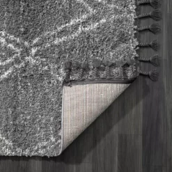 Willow Grey 5 ft. 3 ft. x 7 ft. 6 in. Shag Polypropylene Area Rug by Abani 12 Willow Grey 5 ft. 3 ft. x 7 ft. 6 in. Shag Polypropylene Area Rug by Abani -Abani Sales grey abani area rugs wil230a 5 c3 1000