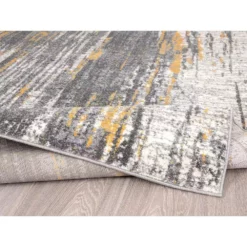 Laguna Grey/Yellow 7 ft. 9 in. x 10 ft. 2 in. Abstract Polypropylene Area Rug by Abani -Abani Sales grey yellow abani area rugs lag110b 8 c3 1000