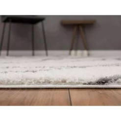 Abani Boston Ivory 6 ft. x 9 ft. Shag Polyester Area Rug -Abani Sales ivory abani area rugs bos100a 5 4f 1000