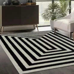 Casa Ivory 6 ft. x 9 ft. Abstract Polypropylene Area Rug by Abani -Abani Sales ivory abani area rugs cas120a 6 31 1000