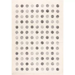 Casa Ivory 6 ft. x 9 ft. Polka Dot Polypropylene Area Rug by Abani