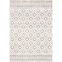Casa Ivory 7 ft. 9 in. x 10 ft. 2 in. Geometric Polypropylene Area Rug by Abani