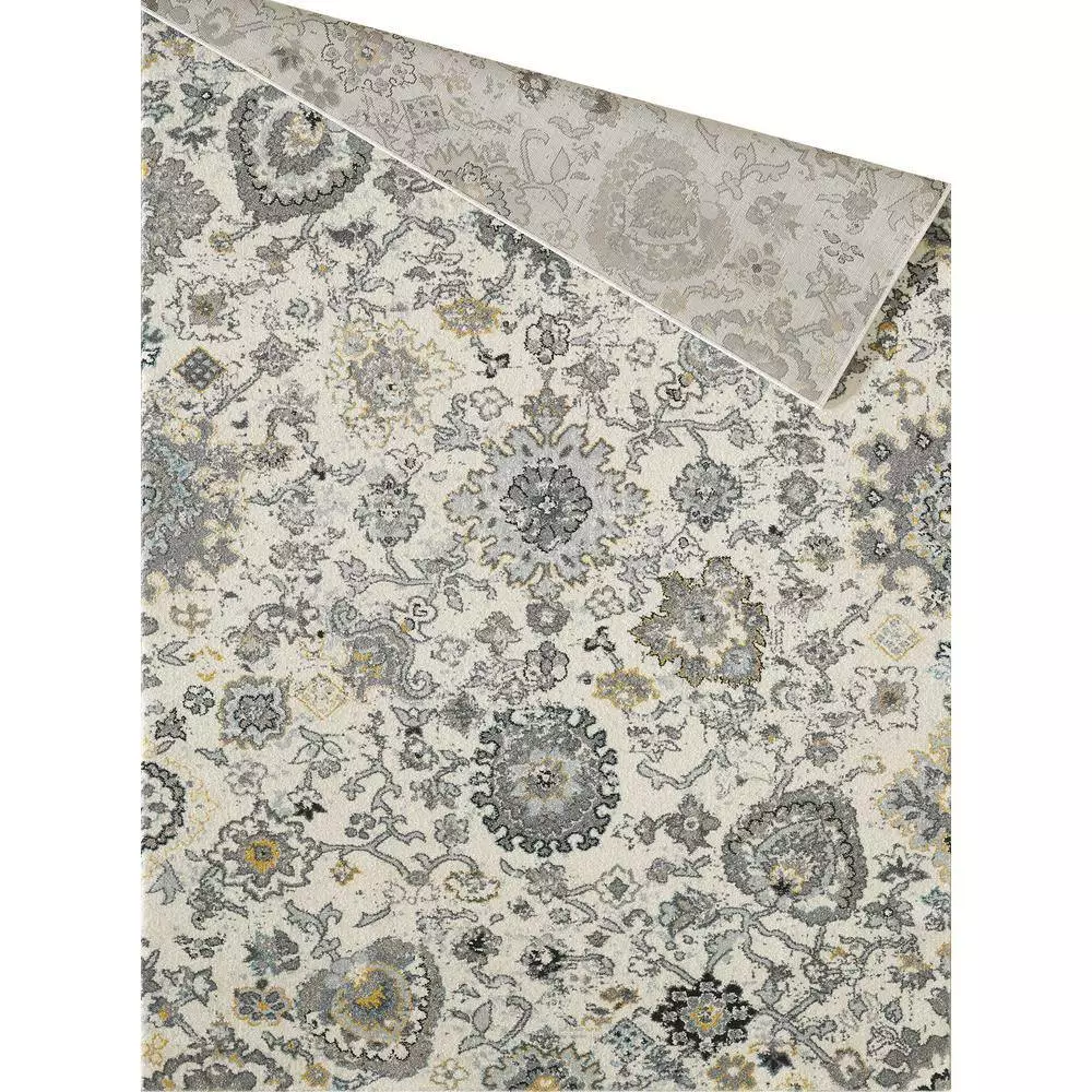 Lennox Ivory 5.3 ft. x 7.6 ft. Abstract Polypropylene Area Rug by Abani 4 Lennox Ivory 5.3 ft. x 7.6 ft. Abstract Polypropylene Area Rug by Abani - Image 3