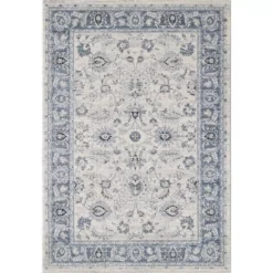 Troy Ivory 5.3 ft. x 7.6 ft. Oriental Polypropylene Area Rug by Abani