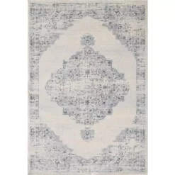 Troy Ivory 4 ft. x 6 ft. Oriental Polypropylene Area Rug by Abani