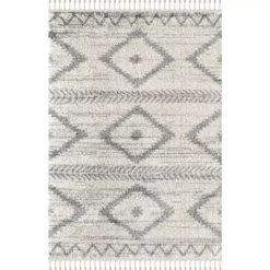 Willow Ivory 6 ft. x 9 ft. Moroccan Polypropylene Area Rug by Abani