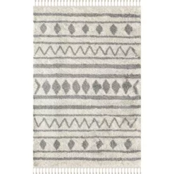 Willow Ivory 7 ft. 9 in. x 10 ft. 2 in. Moroccan Polypropylene Area Rug by Abani