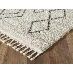 Willow Ivory 5 ft. 3 ft. x 7 ft. 6 in. Moroccan Polypropylene Area Rug by Abani -Abani Sales ivory abani area rugs wil130a 5 c3 1000
