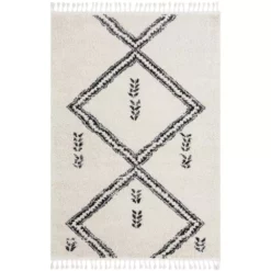 Willow Ivory 6 ft. x 9 ft. Shag Polypropylene Area Rug by Abani