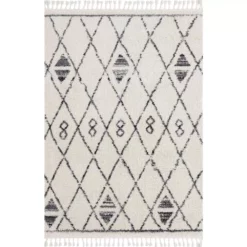 Willow Ivory 7 ft. 9 in. x 10 ft. 2 in. Shag Polypropylene Area Rug by Abani