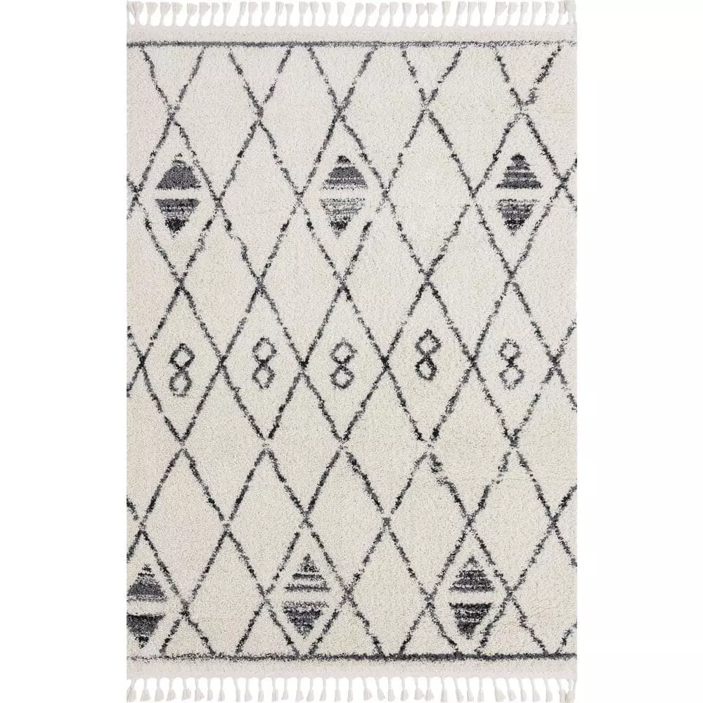 Willow Ivory 7 ft. 9 in. x 10 ft. 2 in. Shag Polypropylene Area Rug by Abani 3 Willow Ivory 7 ft. 9 in. x 10 ft. 2 in. Shag Polypropylene Area Rug by Abani
