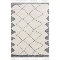 Willow Ivory 7 ft. 9 in. x 10 ft. 2 in. Shag Polypropylene Area Rug by Abani