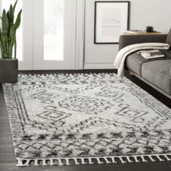 Willow Ivory 5 ft. 3 ft. x 7 ft. 6 in. Shag Polypropylene Area Rug by Abani -Abani Sales ivory abani area rugs wil180a 5 31 1000
