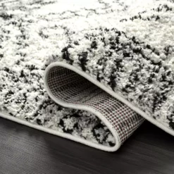 Willow Ivory 5 ft. 3 ft. x 7 ft. 6 in. Shag Polypropylene Area Rug by Abani -Abani Sales ivory abani area rugs wil180a 5 4f 1000