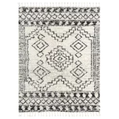 Willow Ivory 5 ft. 3 ft. x 7 ft. 6 in. Shag Polypropylene Area Rug by Abani