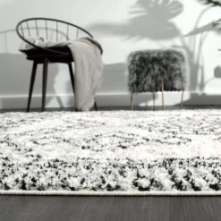 Willow Ivory 5 ft. 3 ft. x 7 ft. 6 in. Shag Polypropylene Area Rug by Abani -Abani Sales ivory abani area rugs wil180a 5 fa 1000