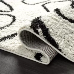 Willow Ivory 7 ft. 9 in. x 10 ft. 2 in. Shag Polypropylene Area Rug by Abani -Abani Sales ivory abani area rugs wil190a 8 4f 1000