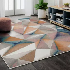 Arto Multi 5 ft. 3 in. x 7 ft. 6 in. Abstract Polypropylene Area Rug by Abani -Abani Sales multi abani area rugs art150a 5 44 1000