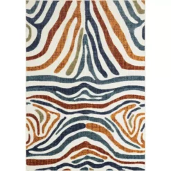 Hampton Multi 4 ft. x 6 ft. Abstract Polypropylene Area Rug by Abani