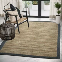 Jute Natural 6 ft. x 9 ft. Geometric Jute Area Rug by Abani -Abani Sales natural abani area rugs jut110a 6 31 1000