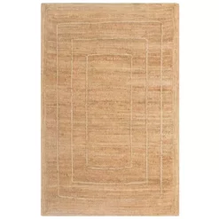 Jute Natural 7.9 ft. x 10.2 ft. Geometric Jute Area Rug by Abani
