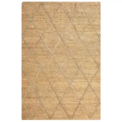 Jute Natural 5.3 ft. x 7.6 ft. Abstract Jute Area Rug by Abani