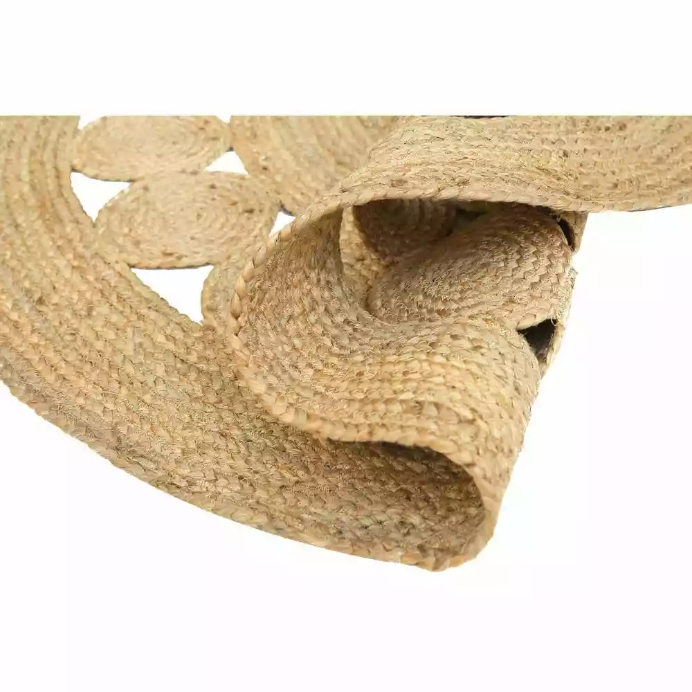 Jute Natural 6 ft. Round Abstract Jute Area Rug by Abani 5 Jute Natural 6 ft. Round Abstract Jute Area Rug by Abani - Image 3