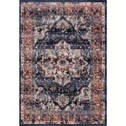 Babylon Navy 4 ft. x 6 ft. Oriental Polypropylene Area Rug by Abani