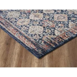 Babylon Navy 5 ft. 3 in. x 7 ft. 6 in. Oriental Polypropylene Area Rug by Abani -Abani Sales navy abani area rugs byl140a 5 4f 1000