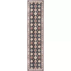 Paloma Navy 2 ft. x 10 ft. Oriental Polyester Area Rug by Abani -Abani Sales navy abani area rugs pal260a 29 1f 1000