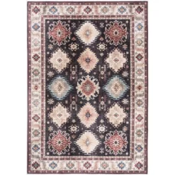 Paloma Navy 2 ft. x 10 ft. Oriental Polyester Area Rug by Abani