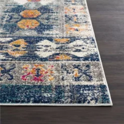 Malibu Navy Blue 6 ft. x 9 ft. Distressed Polypropylene Area Rug by Abani -Abani Sales navy blue abani area rugs mal100a 6 40 1000