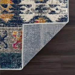 Malibu Navy Blue 6 ft. x 9 ft. Distressed Polypropylene Area Rug by Abani -Abani Sales navy blue abani area rugs mal100a 6 4f 1000