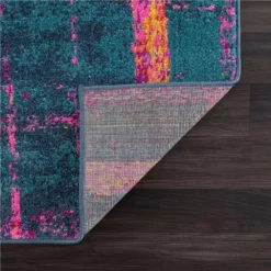 Malibu Navy Blue 7.9 ft. x 10.2 ft. Striped Polypropylene Area Rug by Abani -Abani Sales navy blue abani area rugs mal160a 8 4f 1000