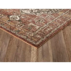 Mesa Orange 4 ft. x 6 ft. Distressed Polypropylene Area Rug by Abani 12 Mesa Orange 4 ft. x 6 ft. Distressed Polypropylene Area Rug by Abani -Abani Sales orange abani area rugs mes120a 4 c3 1000