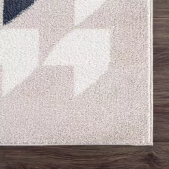 Abani Rugs Deco DEC160A Beige Pink 4 ft. x 6 ft. Houndstooth Area Rug -Abani Sales pink abani area rugs dec160a 4 1f 1000