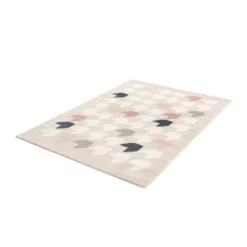 Abani Rugs Deco DEC160A Beige Pink 4 ft. x 6 ft. Houndstooth Area Rug -Abani Sales pink abani area rugs dec160a 4 44 1000