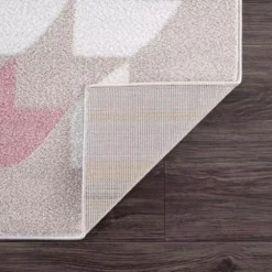 Abani Rugs Deco DEC160A Beige Pink 4 ft. x 6 ft. Houndstooth Area Rug -Abani Sales pink abani area rugs dec160a 4 4f 1000