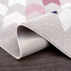 Abani Rugs Deco DEC160A Beige Pink 4 ft. x 6 ft. Houndstooth Area Rug -Abani Sales pink abani area rugs dec160a 4 c3 1000