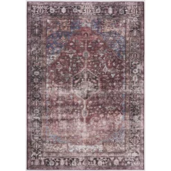 Paloma Red 6 ft. x 9 ft. Oriental Polyester Area Rug by Abani