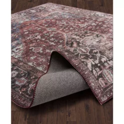 Paloma Red 6 ft. x 9 ft. Oriental Polyester Area Rug by Abani -Abani Sales red abani area rugs pal100a 6 c3 1000