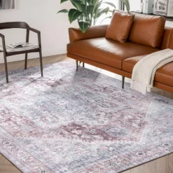 Paloma Red 6 ft. x 9 ft. Oriental Polyester Area Rug by Abani -Abani Sales red abani area rugs pal130a 6 31 1000