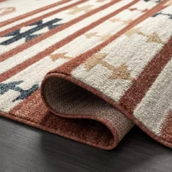 Sedona Red 5 ft. 3 ft. x 7 ft. 6 in. Oriental Polypropylene Area Rug by Abani -Abani Sales red abani area rugs sed200a 5 4f 1000