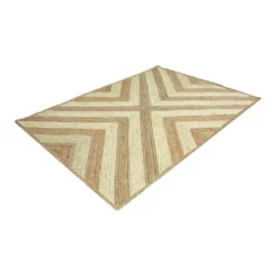 Jute White 6 ft. x 9 ft. Geometric Jute Area Rug by Abani -Abani Sales white abani area rugs jut100a 6 4f 1000