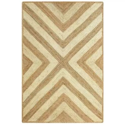 Jute White 6 ft. x 9 ft. Geometric Jute Area Rug by Abani