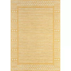 Casa Yellow 7.9 ft. x 10.2 ft. Oriental Polypropylene Area Rug by Abani